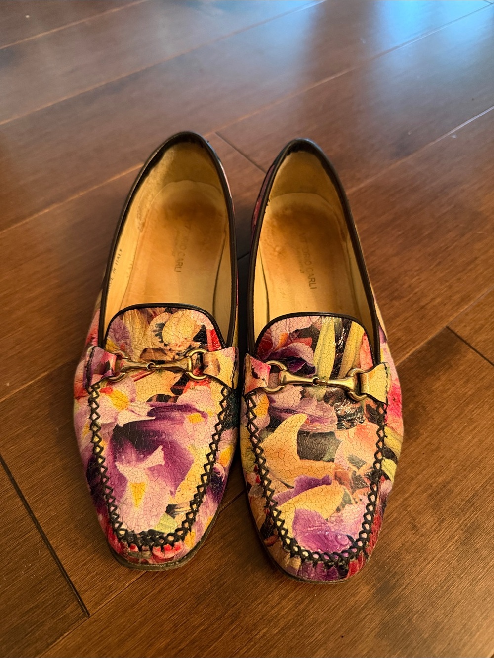 Vittorio Floral Print Loafers in Pink, Purple & Yellow